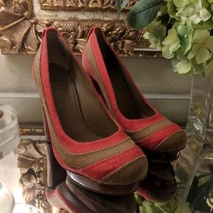 Tory Burch Joelle Linen Pump Platforms Heels